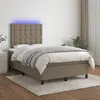 Image de Sommier À Lattes De Lit Avec Matelas Et Led Taupe 120x200 Cm Vidaxl
