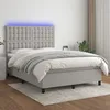 Image de Sommier À Lattes De Lit Et Matelas Et Led Gris Clair 140x190 Cm Vidaxl