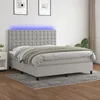 Image de Sommier À Lattes De Lit Et Matelas Et Led Gris Clair 160x200 Cm Vidaxl