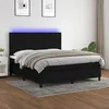 Image de Sommier À Lattes De Lit Et Matelas Et Led Noir 160x200 Cm Tissu Vidaxl