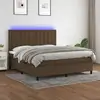 Image de Sommier À Lattes De Lit Matelas Et Led Marron Foncé 160x200 Cm Vidaxl