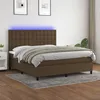 Image de Sommier À Lattes De Lit Matelas Et Led Marron Foncé 180x200cm Vidaxl