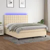 Image de Sommier À Lattes De Lit Et Matelas Et Led Crème 180x200cm Tissu Vidaxl