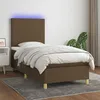 Image de Sommier À Lattes De Lit Et Matelas Et Led Marron Foncé 90x190cm Vidaxl