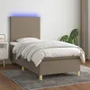 Image de Sommier À Lattes De Lit Et Matelas Et Led Taupe 90x190 Cm Tissu Vidaxl