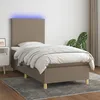 Image de Sommier À Lattes De Lit Et Matelas Et Led Taupe 90x200 Cm Tissu Vidaxl
