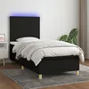 Image de Sommier À Lattes De Lit Et Matelas Et Led Noir 100x200 Cm Tissu Vidaxl
