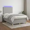 Image de Sommier À Lattes De Lit Et Matelas Et Led Gris Clair 120x200 Cm Vidaxl