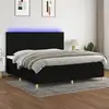 Image de Sommier À Lattes De Lit Et Matelas Et Led Noir 200x200 Cm Tissu Vidaxl