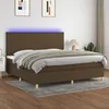 Image de Sommier À Lattes De Lit Matelas Et Led Marron Foncé 200x200 Cm Vidaxl