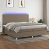 Image de Sommier À Lattes De Lit Et Matelas Et Led Taupe 200x200cm Tissu Vidaxl