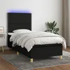 Image de Sommier À Lattes De Lit Avec Matelas Et Led Noir 80x200cm Tissu Vidaxl