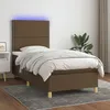 Image de Sommier À Lattes De Lit Et Matelas Et Led Marron Foncé 90x190cm Vidaxl