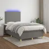 Image de Sommier À Lattes De Lit Et Matelas Et Led Gris Foncé 120x200 Cm Vidaxl