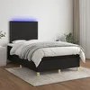 Image de Sommier À Lattes De Lit Et Matelas Et Led Noir 120x200 Cm Tissu Vidaxl