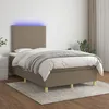 Image de Sommier À Lattes De Lit Et Matelas Et Led Taupe 120x200cm Tissu Vidaxl