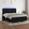 Image de Sommier À Lattes De Lit Et Matelas Et Led Noir 180x200 Cm Tissu Vidaxl