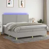Image de Sommier À Lattes De Lit Matelas Et Led Gris Clair 200x200 Cm Vidaxl