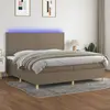 Image de Sommier À Lattes De Lit Et Matelas Et Led Taupe 200x200cm Tissu Vidaxl
