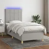 Image de Sommier À Lattes De Lit Et Matelas Et Led Gris Clair 80x200cm Vidaxl
