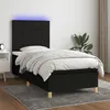 Image de Sommier À Lattes De Lit Et Matelas Et Led Noir 90x200 Cm Tissu Vidaxl