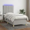 Image de Sommier À Lattes De Lit Matelas Et Led Gris Clair 100x200 Cm Vidaxl