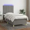 Image de Sommier À Lattes De Lit Et Matelas Et Led Gris Foncé 100x200 Cm Vidaxl