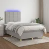 Image de Sommier À Lattes De Lit Matelas Et Led Gris Clair 120x200 Cm Vidaxl