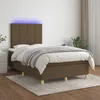 Image de Sommier À Lattes De Lit Matelas Et Led Marron Foncé 120x200 Cm Vidaxl