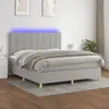 Image de Sommier À Lattes De Lit Matelas Et Led Gris Clair 160x200 Cm Vidaxl