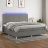 Image de Sommier À Lattes De Lit Et Matelas Et Led Gris Foncé 200x200 Cm Vidaxl