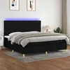 Image de Sommier À Lattes De Lit Et Matelas Et Led Noir 200x200 Cm Tissu Vidaxl