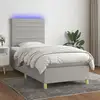 Image de Sommier À Lattes De Lit Et Matelas Et Led Gris Clair 80x200cm Vidaxl