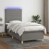 Image de Sommier À Lattes De Lit Et Matelas Et Led Gris Foncé 90x200cm Vidaxl