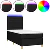Image de Sommier À Lattes De Lit Et Matelas Et Led Noir 90x200 Cm Tissu Vidaxl