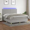 Image de Sommier À Lattes De Lit Matelas Et Led Gris Clair 160x200 Cm Vidaxl