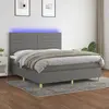 Image de Sommier À Lattes De Lit Et Matelas Et Led Gris Foncé 160x200 Cm Vidaxl