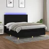 Image de Sommier À Lattes De Lit Et Matelas Et Led Noir 160x200 Cm Tissu Vidaxl