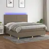 Image de Sommier À Lattes De Lit Et Matelas Et Led Taupe 160x200cm Tissu Vidaxl