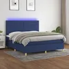 Image de Sommier À Lattes De Lit Et Matelas Et Led Bleu 160x200 Cm Tissu Vidaxl