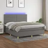 Image de Sommier À Lattes De Lit Et Matelas Et Led Gris Foncé 180x200 Cm Vidaxl