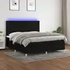 Image de Sommier À Lattes De Lit Et Matelas Et Led Noir 180x200 Cm Tissu Vidaxl