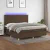 Image de Sommier À Lattes De Lit Matelas Et Led Marron Foncé 180x200 Cm Vidaxl