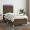 Image de Sommier À Lattes De Lit Et Matelas Et Led Marron Foncé 90x190cm Vidaxl