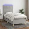 Image de Sommier À Lattes De Lit Et Matelas Et Led Gris Clair 90x200cm Vidaxl