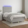 Image de Sommier À Lattes De Lit Matelas Led Gris Clair 120x200 Cm Tissu Vidaxl