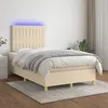 Image de Sommier À Lattes De Lit Et Matelas Et Led Crème 120x200cm Tissu Vidaxl