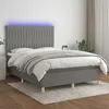 Image de Sommier À Lattes De Lit Et Matelas Et Led Gris Foncé 140x190 Cm Vidaxl