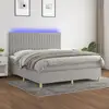 Image de Sommier À Lattes De Lit Matelas Et Led Gris Clair 160x200 Cm Vidaxl
