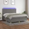 Image de Sommier À Lattes De Lit Et Matelas Et Led Gris Foncé 160x200 Cm Vidaxl